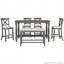 Ensemble de 6 tables de salle à manger à hauteur de comptoir avec 4 chaises et un banc pour la salle à manger-1415114496
