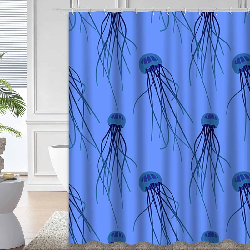 Rideau de douche à 12 crochets Deep Ocean, L 72 po x l 72 po