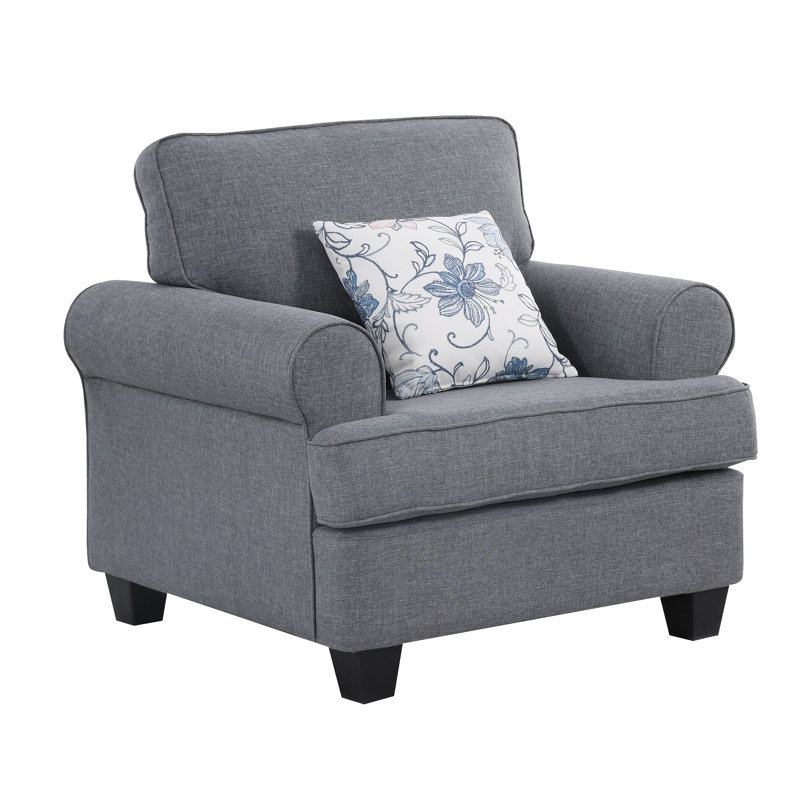 Fauteuil en lin de 39,5 po Mccants, Gris