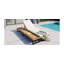 Chaise longue d'extérieur avec dossier réglable à 5 positions, fauteuil inclinable avec coussin, chaise longue avec table d'appoint en bois, structure robuste pour la piscine, le jardin et la cour-1522738162
