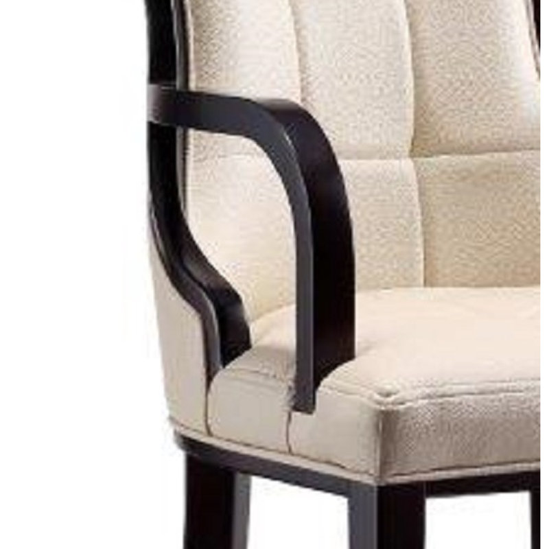 Chaise rembourrée en bois Fifth Avenue, Crème