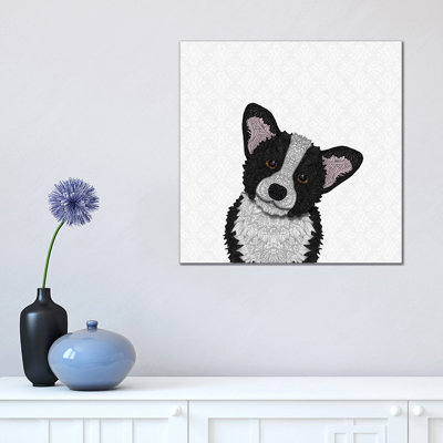 Black Corgi by Angelika Parker - Wrapped Canvas Print