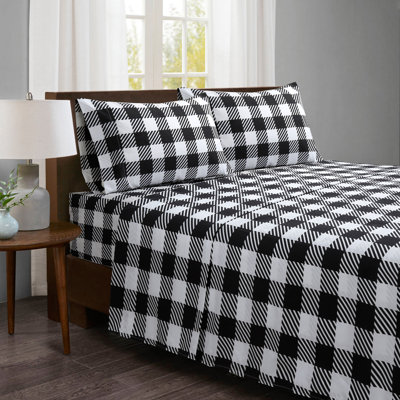 White/Black 4-piece Sheet set Full