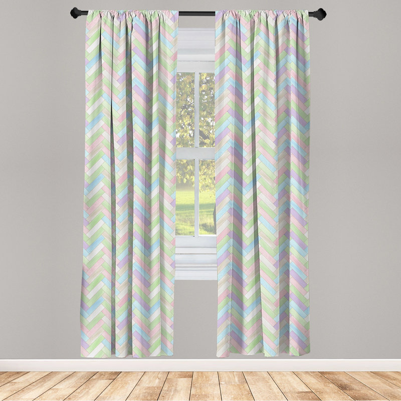 Pastel Semi-Sheer Rod Pocket Curtain Panels, 28" x 95"