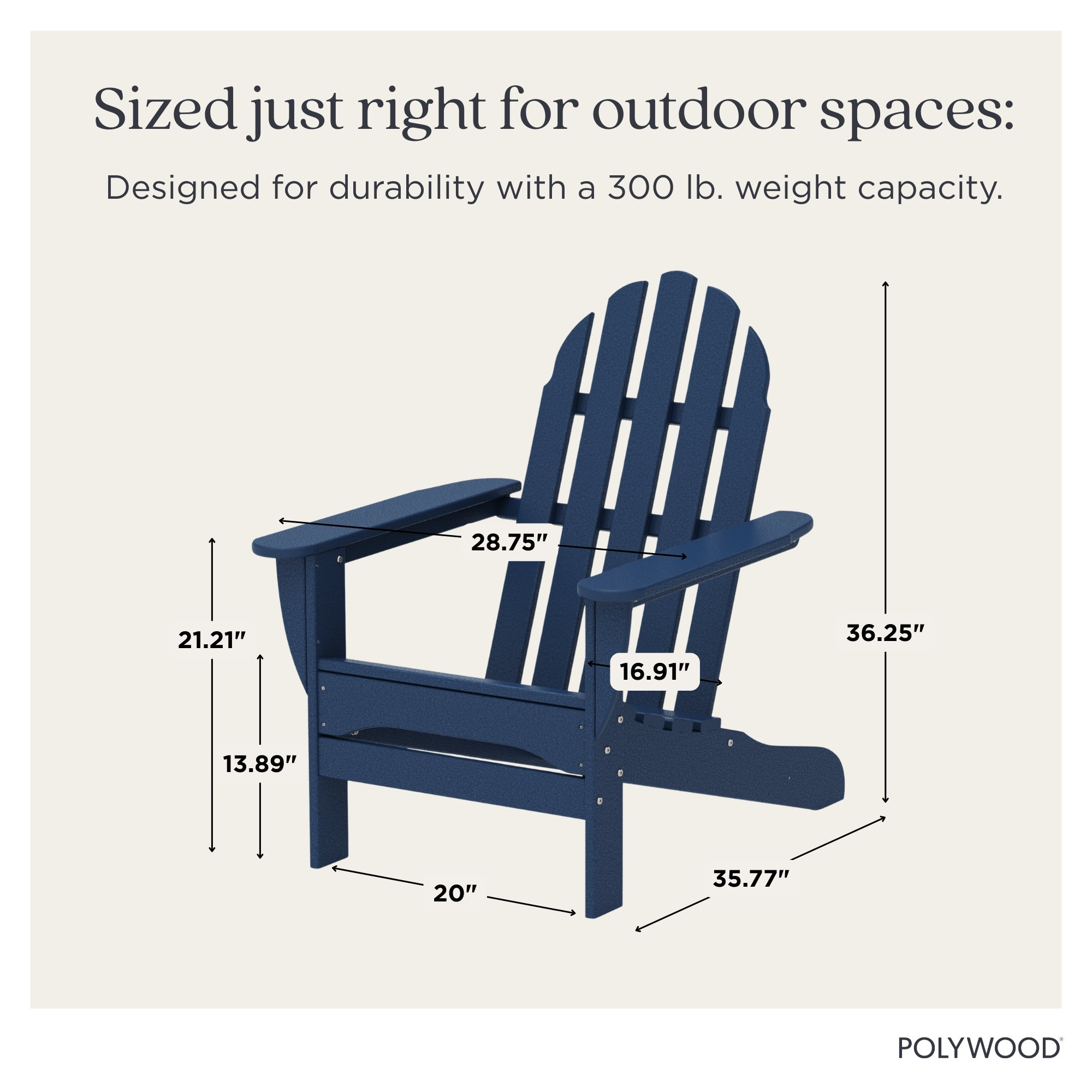 POLYWOOD Classic Adirondack Chair, Navy