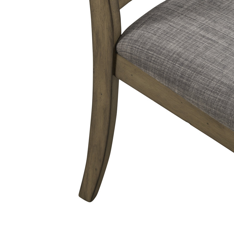 Luz Upholstered Ladder Back Side Chair, Light Brown/Brown