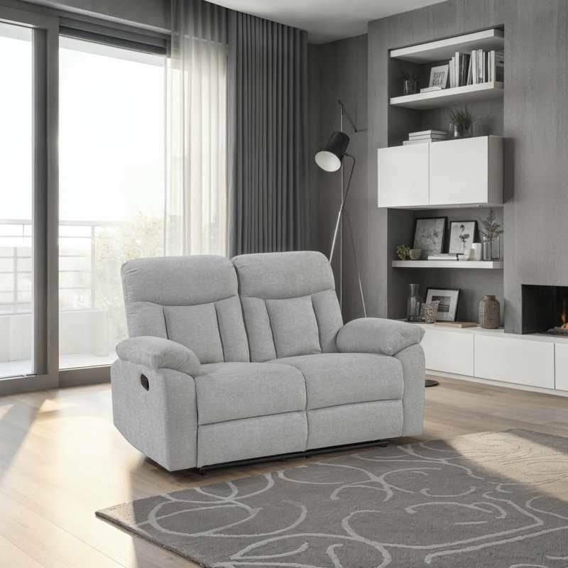 Mayodan 61.5" Traditional Chenille Manual Reclining Loveseat with Durable Metal Reinforced Frame
