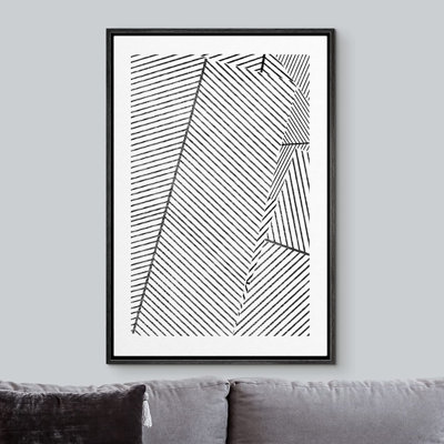 Geometric Line " Black White Geometric Line Art Polygons "