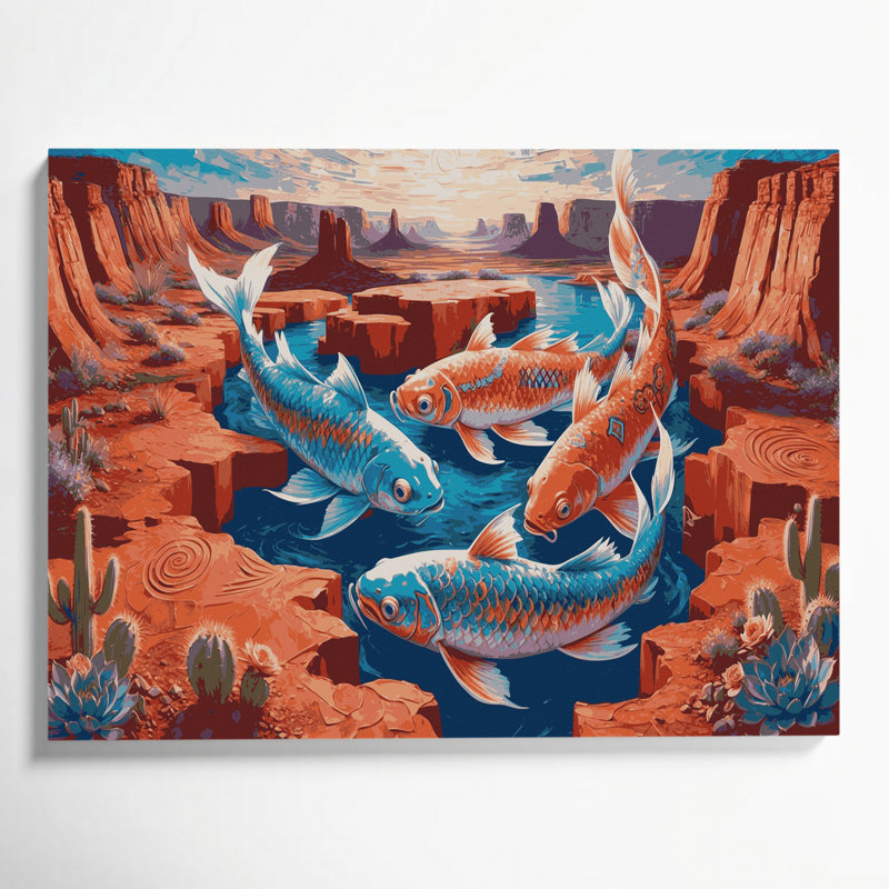 Art mural sur toile 30 "Southwestern Animals", H 8 po x l 10 po