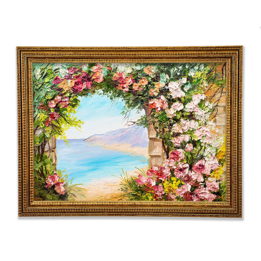 Gerahmtes Wandbild Floral View Of The Cove Aquarell