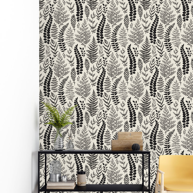 Rouleau de papier peint à feuilles et branches Battaglia, L 16,67 po x l 25 po