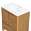 Rangement de salle de bain autoportant de 30 pouces avec lavabo en céramique, structure en bois massif, portes et tiroirs à fermeture en douceur-1109020703