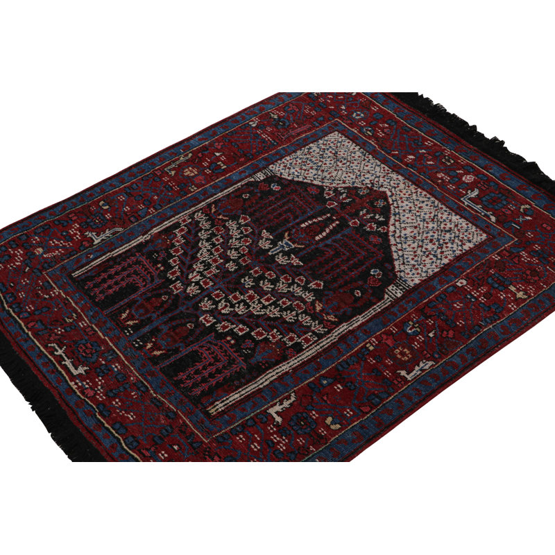 Burano Hand Knotted Wool Geometric Area Rug, Rectangle 4' x 6'