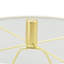 Lampe de table moderne moderne avec finition en acrylique blanc et laiton, abat-jour tambour en tissu blanc, idéale pour le salon, la chambre et la décoration intérieure