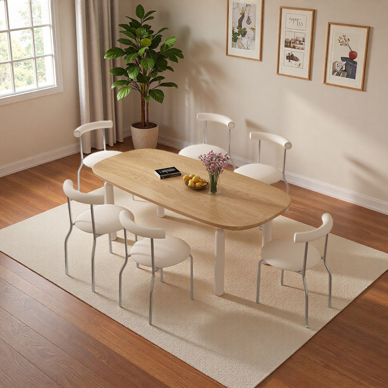 Table de salle à manger en bois massif de style français French, H 29,5 po x l 86,6 po x P 31,5 po