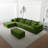 Convertible Modular Sectional Sofa Set Popular Microfiber Fabric Compression Sofa-736030584