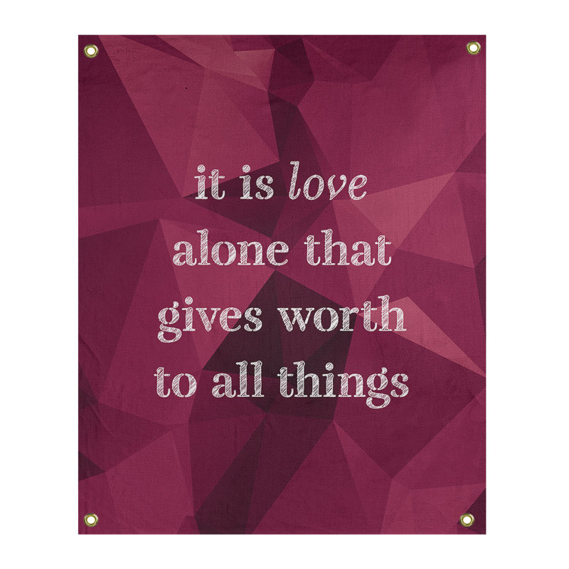 Tapisserie en polyester en faux gemme love quot, H 36 po x l 26 po, Spinelle
