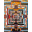 Kalachakra Mandala (Thangka sans brocart) | Or 24 carats avec peinture acrylique sur toile de coton