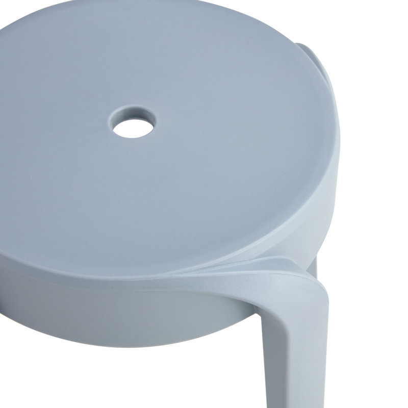 6 Colourful Plastic Seats, Grey, 24in Package Height, Dynamic Design Pack Nesting Stools, Plastic, Slip Bottom, 18.1in Grey For Adults