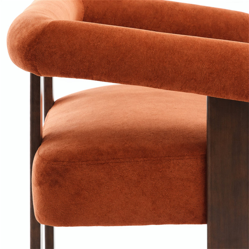 Causeuse ronde avec accoudoirs, Dark Orange, Brown