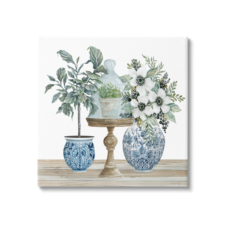 «Assorted Floral Blossoms Array» par Cindy Jacobs - impression, H 17 po x l 17 po x P 1,5 po, Toile tendue