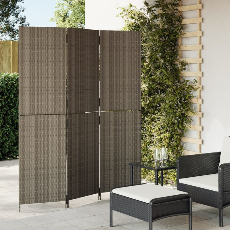 Neyzer Folding Room Divider, Grey, 3, 180cm H x 147cm W