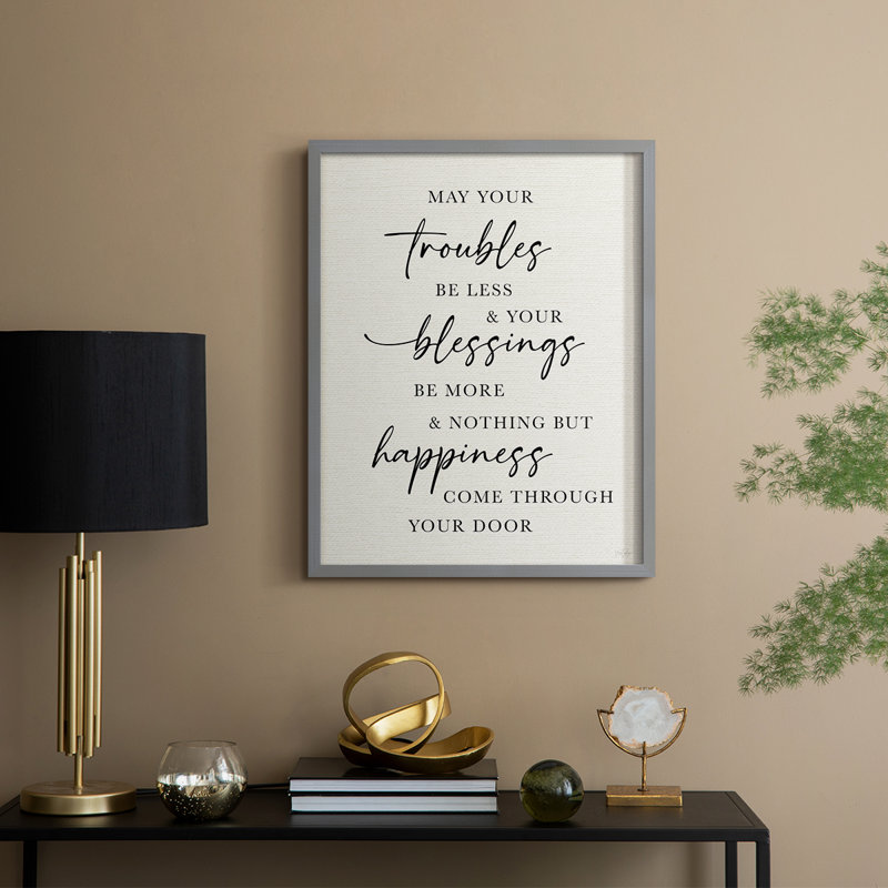 Less Troubles Framed Print - Solid Wood, Gray, 30" H x 24" W