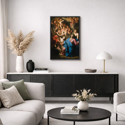 Illustration de communion céleste avec des anges, images de scène biblique de la Renaissance, reproduction d'art sur toile encadrée