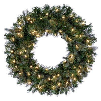 Faux Lighted Fir 30'' Wreath