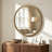 Bamboo Textured Round Wall Mirror-2113725842