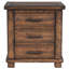 Ensemble de table de chevet rustique en bois massif récupéré à trois tiroirs Rustic-1969102728