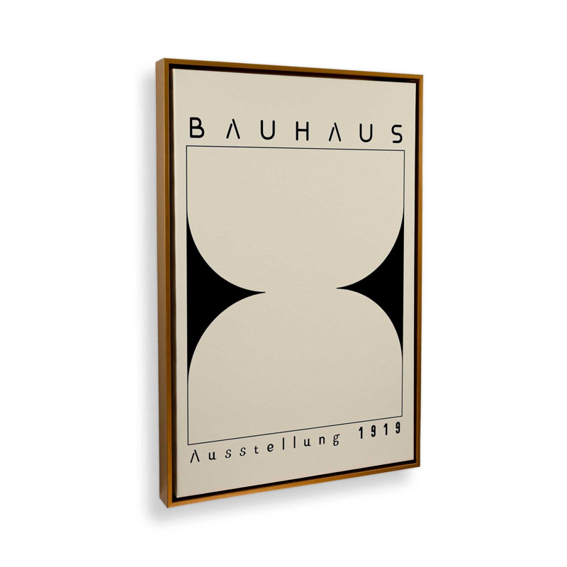 Toile roulée Bauhaus, H 18,75 po x l 12,75 po x P 1,75 po, Cadre flottant or poli
