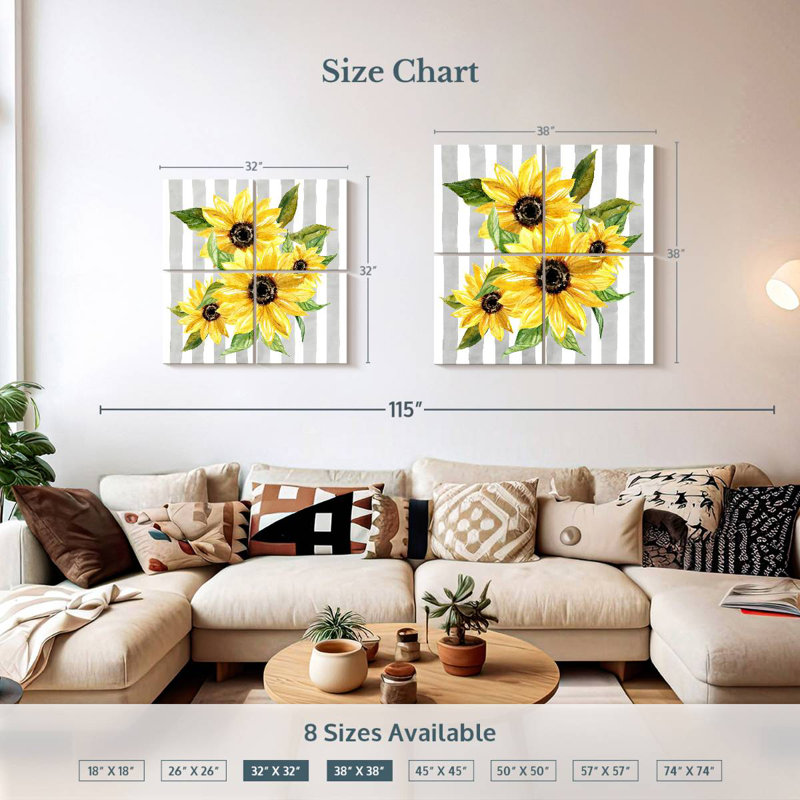 Harnek Sunflower Array I, 32" H x 32" W
