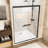72" High 54" Wide Double Sliding Shower Door Featuring Clear Tempered Glass With Shatter Film, Matte Black Aluminum Frame, , Waterproof Design, Easy Installation For Modern Bathroom H W Door, 1/4"