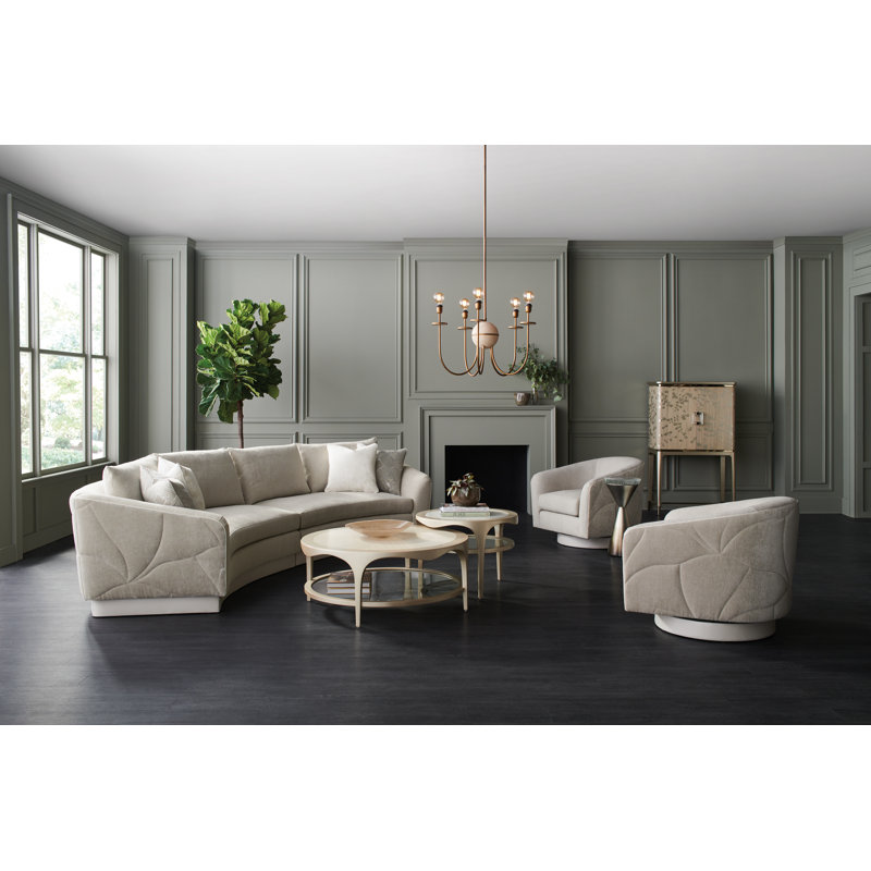Caracole Upholstery Swivel Tufted Barrel Chair