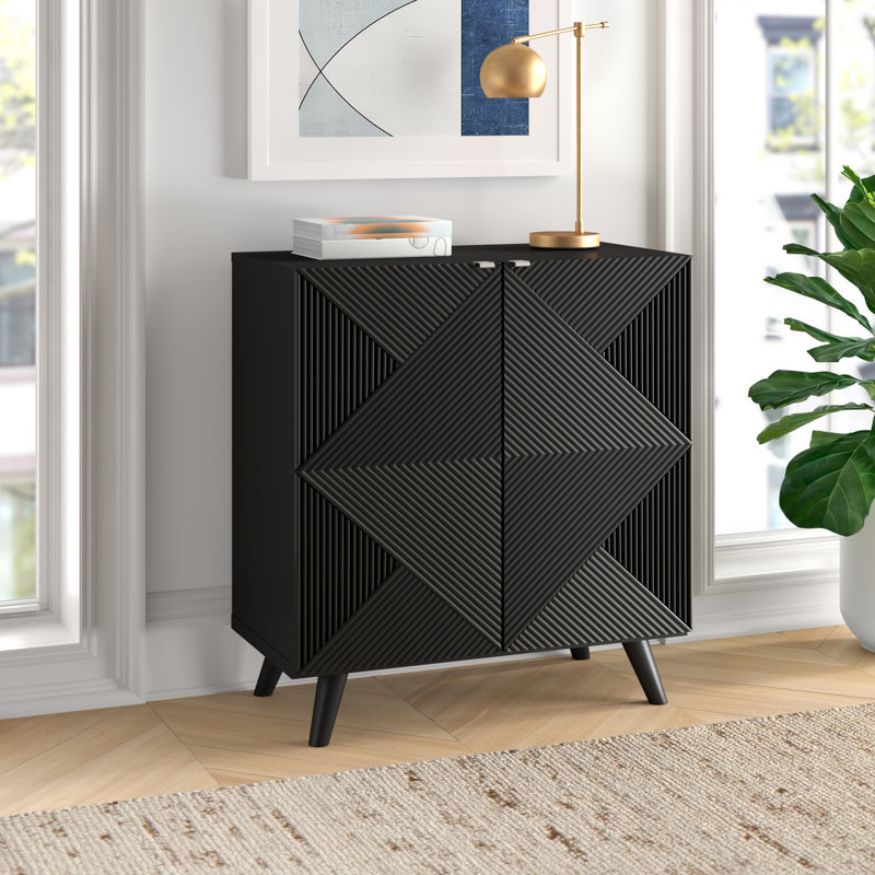 Armoire d’appoint à 2 portes Addisyn, Noir