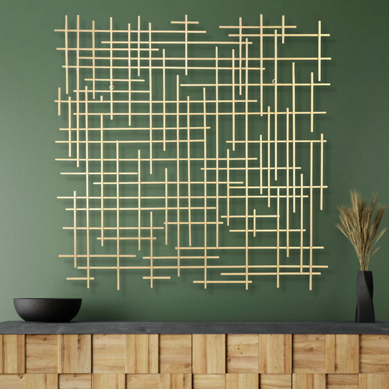 Décoration murale Iquara, H 37,5 po x l 37,5 po x P 1,25 po, Noir
