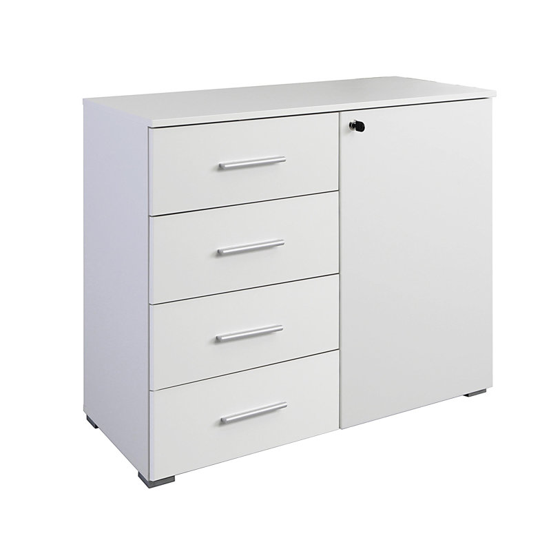 Buchholz 4 Drawer Combi Chest, White