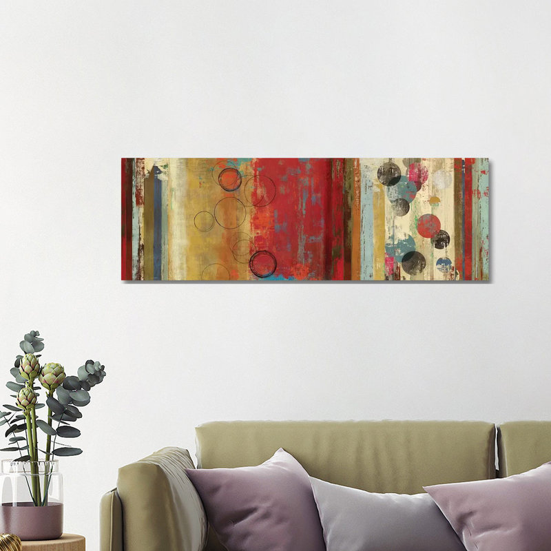 Field Of Red Abstract by Tom Reeves - Wrapped Canvas Panoramic Painting, 121.92 cm H x 40.64 cm W x 1.91 cm D