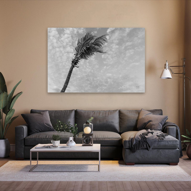 Key West noir et blanc contemporain nuage noir et blanc Key West, H 60 po x l 40 po