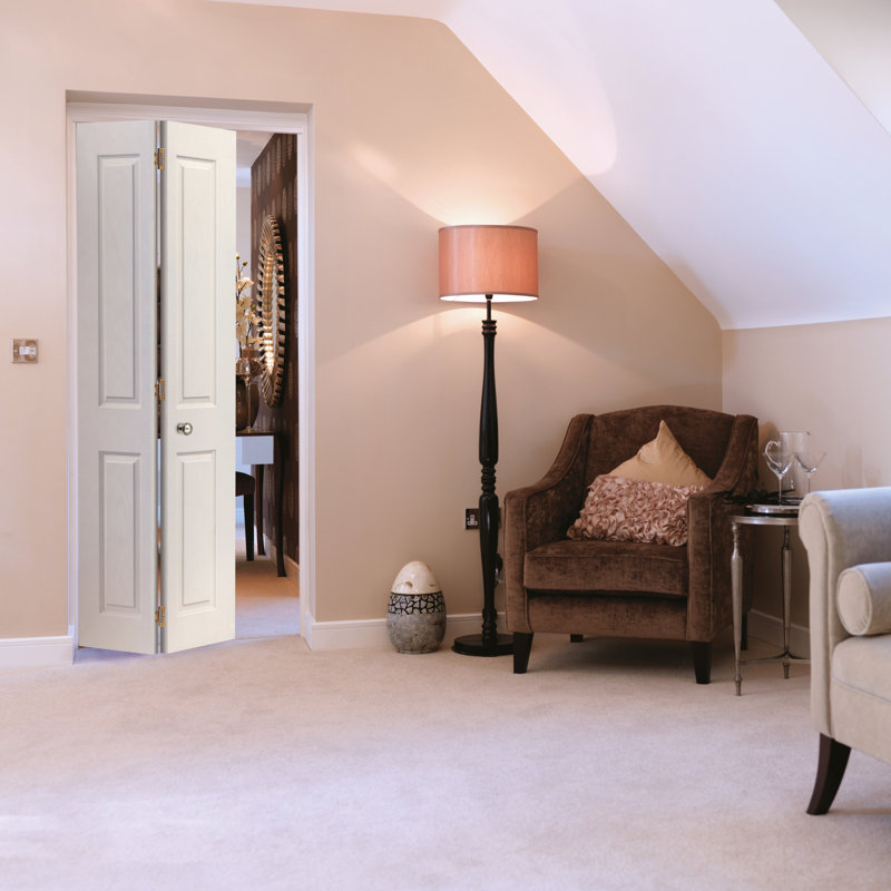 Canterbury Bi-Fold Door Primed, 198.1 cm H x 61cm W x 3.5cm D