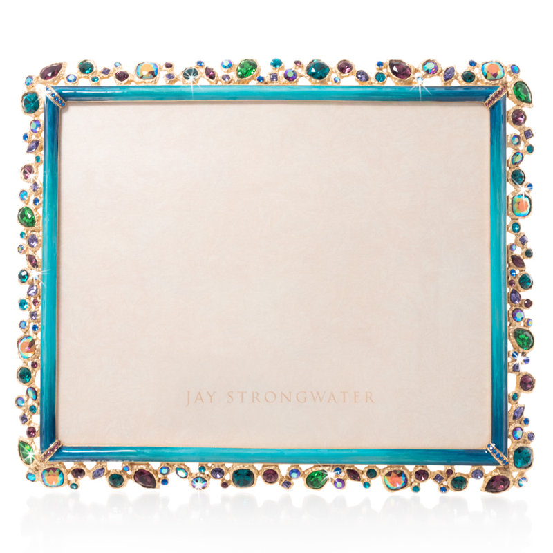 Bejeweled Collection Metal Picture Frame, Teal, 8" x 10"