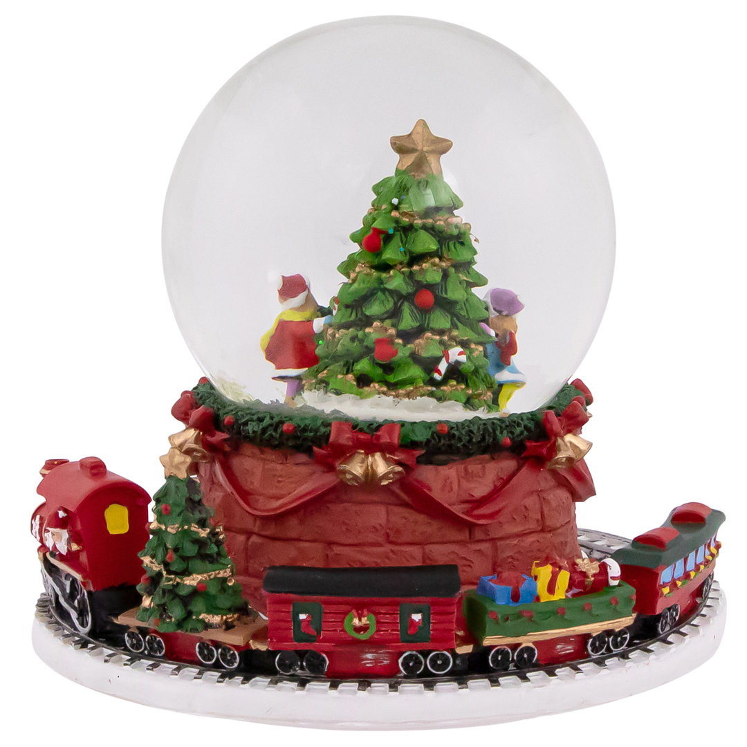 6.5" Christmas Tree with Revolving Train Musical Snow Globe Northlight Seasonal