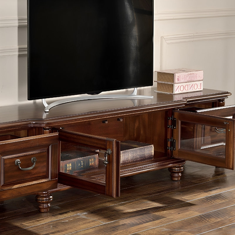 Meuble télé en noyer américain, H 17,71 po x L 70,86 po x l 19,09 po