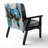 Mid-Century Accent Chair, Colorful Abstract Upholstered Armchair - Colorful Mid Century Abstract Fusion I-122510969-112840669