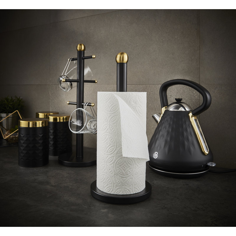 Gatsby Stainless Steel Freestanding Paper Towel Holder, Black