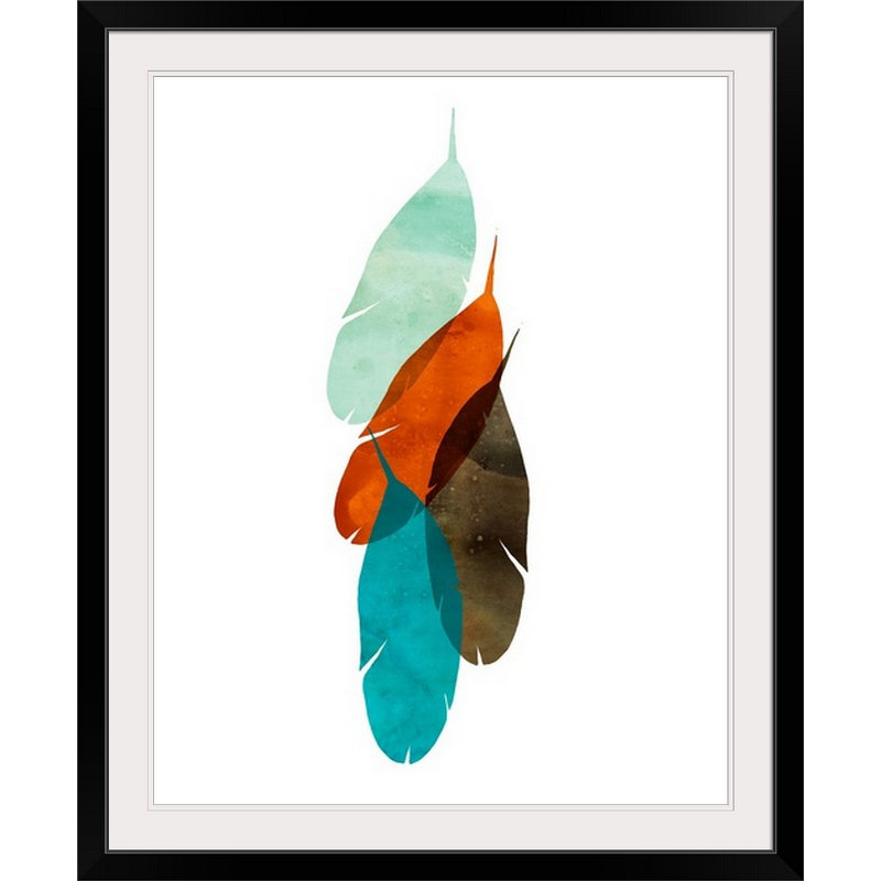 « mod plumes », impression, H 28 po x l 24 po x P 1 po, Cadre noir