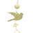 Bird Hanging Accent Brass Metal