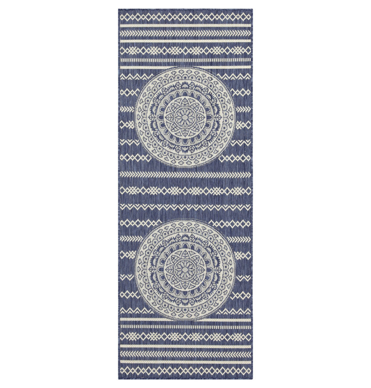 Blue Indoor/Outdoor Area Rug - 2 Ft. 7 In. X 7 Ft. 3 In. Runner, Runner 2'7" x 7'3"