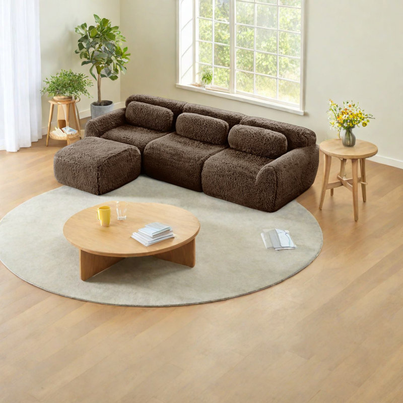 Comfortable Modular Sofas, Plush Chocolate Design For Living Room